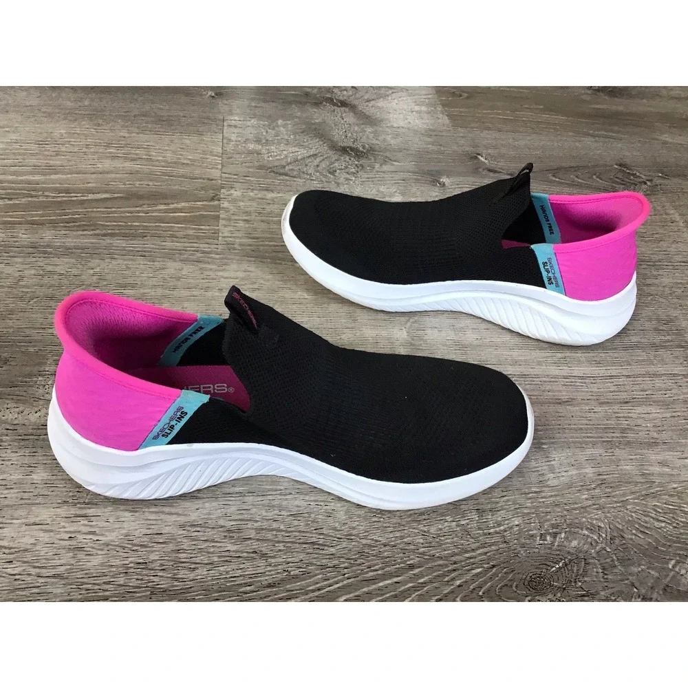 Skechers Kids 5 Ultra Flex 3.0 Fresh Time Slip On Memory Foam Trainers Sneakers